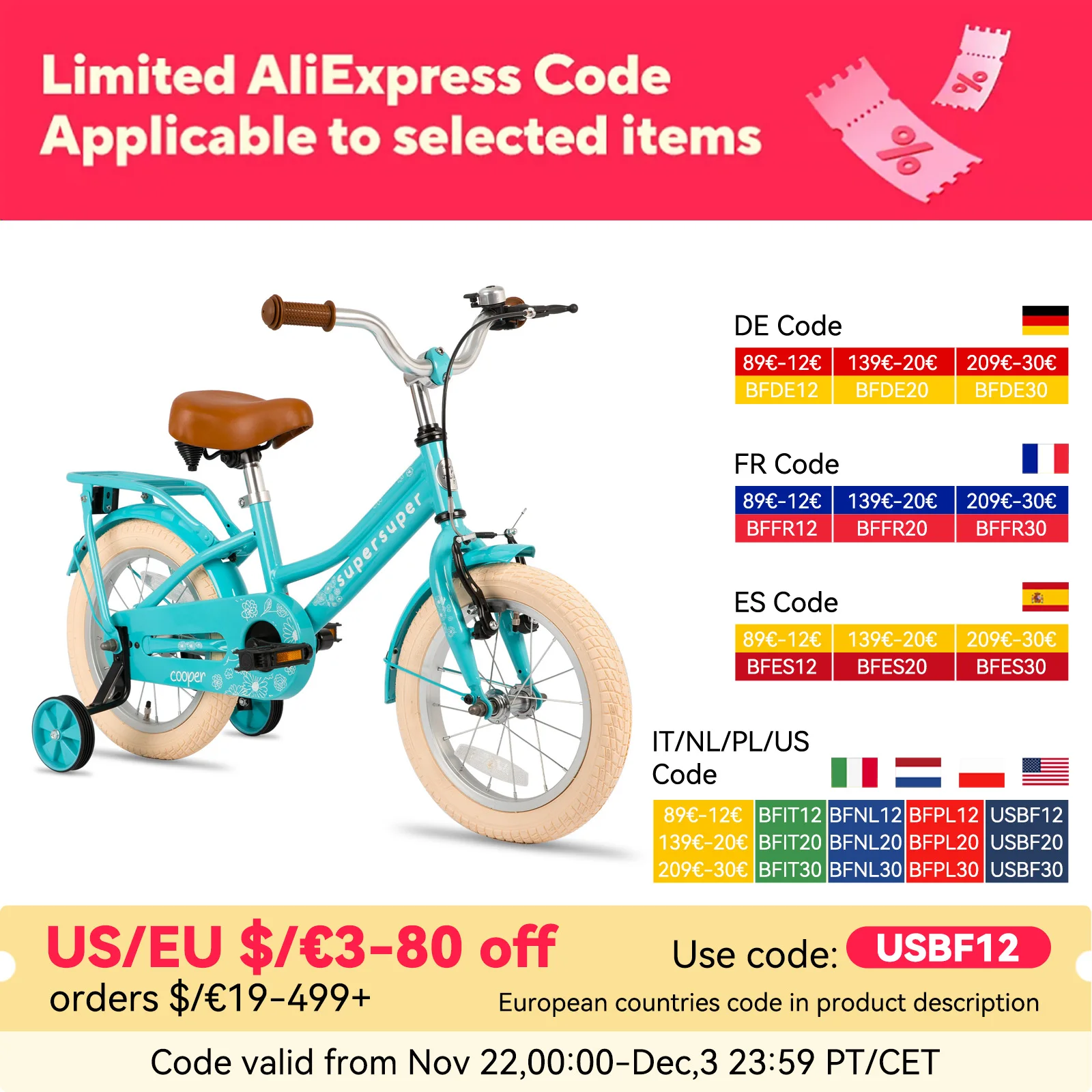 JOYSTAR Girls Bike for 2-12 Years Old Toddlers and Kids, 12