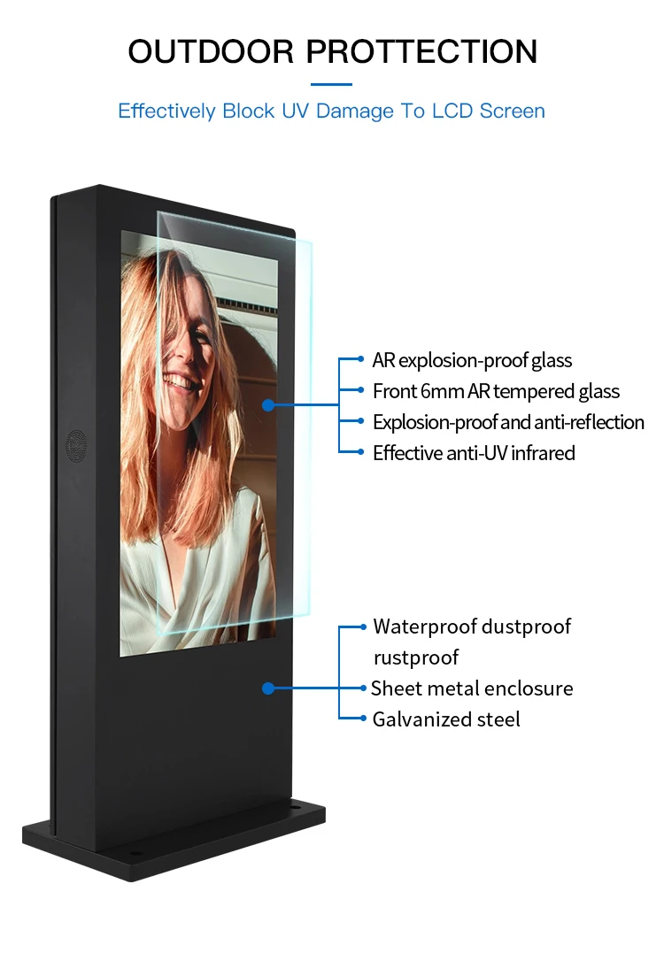 Used for News and Current Affairs to Publicize and Display School Bus Stops 65 Inch Outdoor Digital Signage Totem