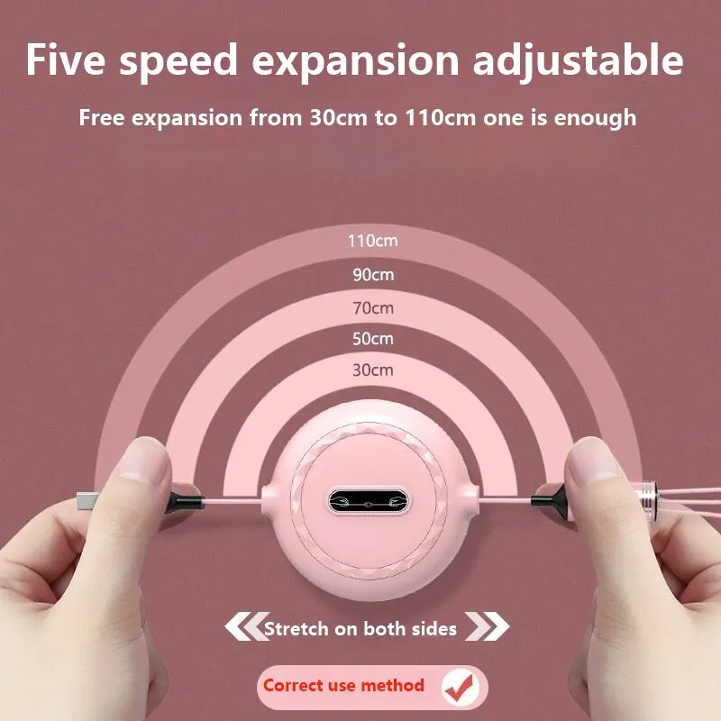 

Hot Sale anti winding 3A fast charging cable 3 in 1 fast Charger usb flexible cable One to three telescopic data cable