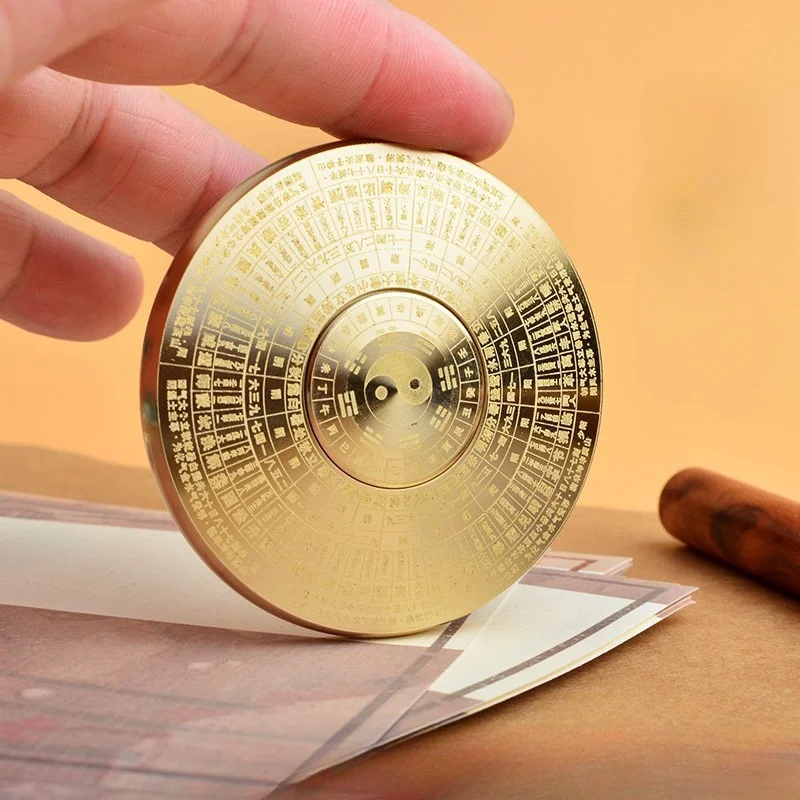 Brass Compass Retro Double Sided Nine Palaces Bagua Yi Jing Play Item Rotating Handheld Play Item New Ornament Item