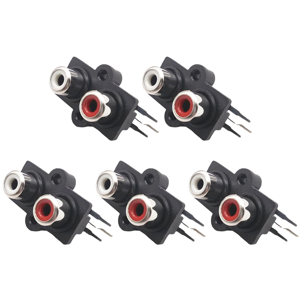 Reliable Connectivity for Your Electronics 5 Pcs PCB Mount 2 Position Stereo o Video Female Connector Red+White+Black