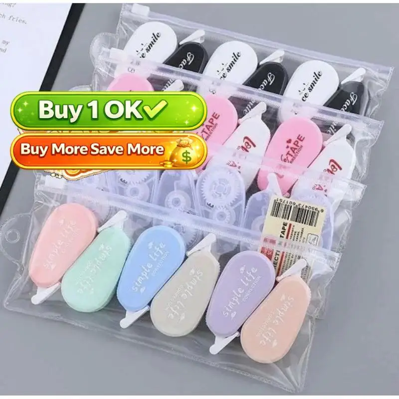 Mini Correction Tapes 6 Pieces No Residue Smooth Use for Students School Assignments Office Daily Correction