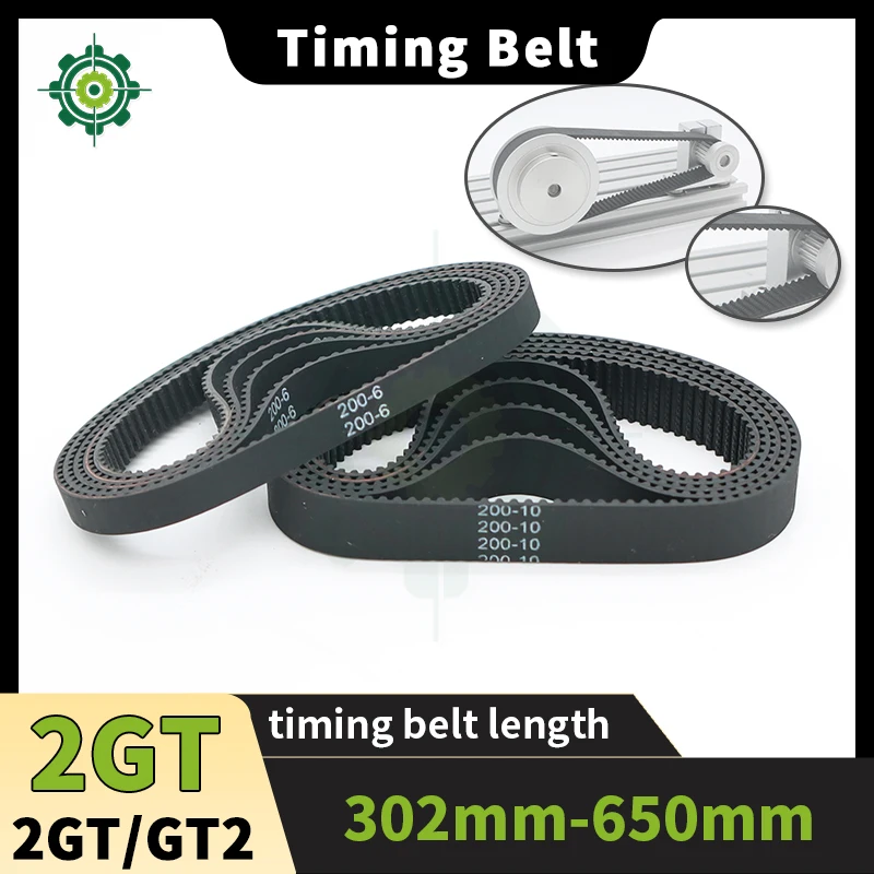

2GT Timing Belt Length 302mm-650mm GT2 Belt Width 6mm 10mm 2M Belt 9mm for 3D Printer Belt 15mm Rubber Loop Belt GT2 Timing Belt