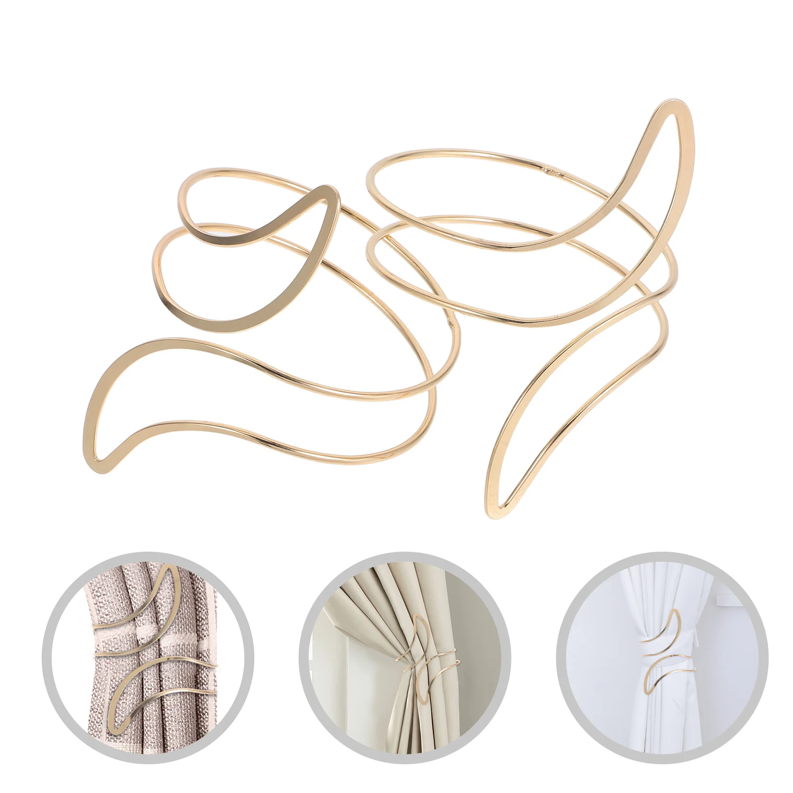 

2Pcs Moon Curtain Tiebacks Iron Buckle Clips for Curtains Decorative Holdbacks Window Tie Backs Tie Backs for Curtains