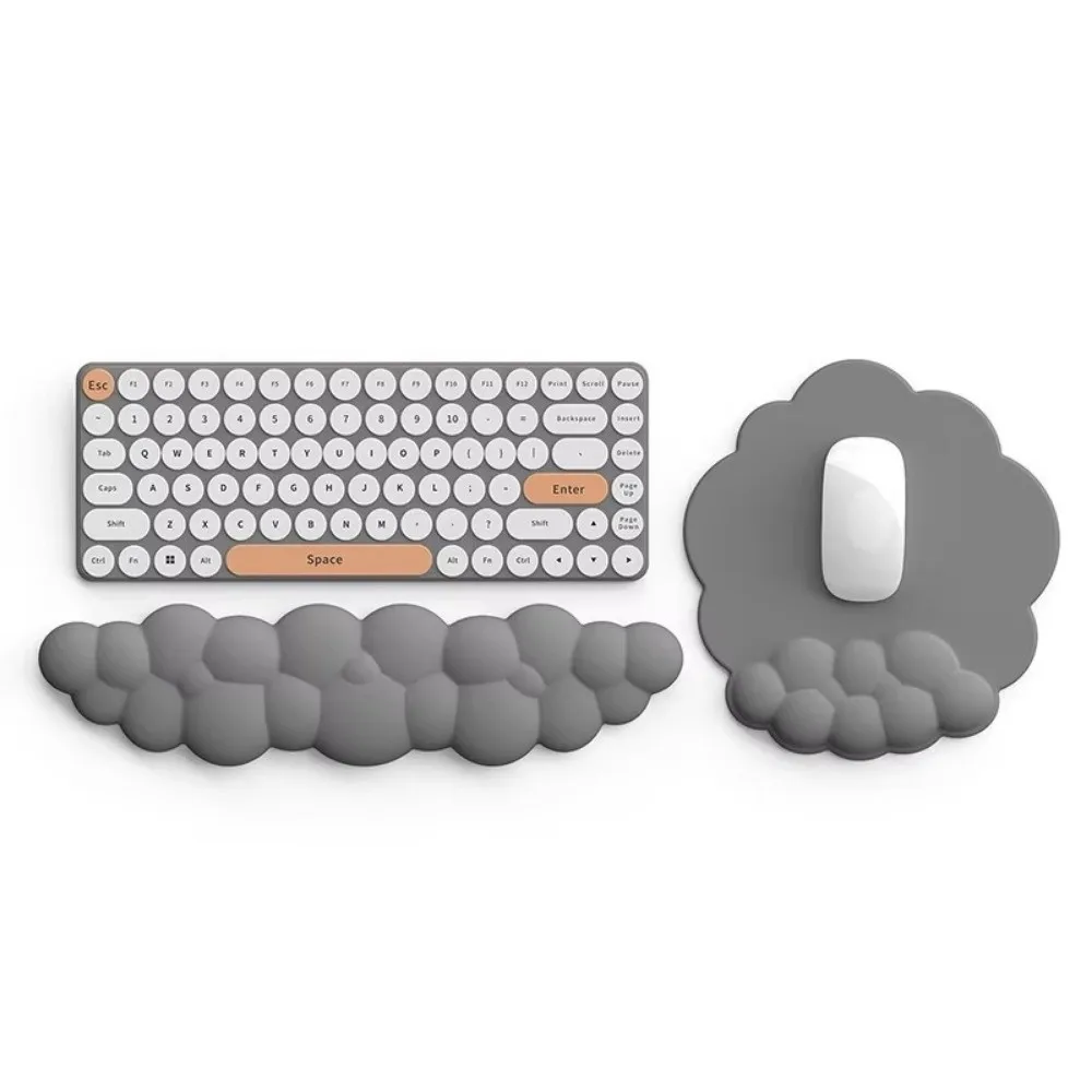 

PU Leather Keyboard Wrist Support Pad Anti-Slip Ergonomic Mouse Cushion Comfort Waterproof Cloud Mouse Pad Office Supplies