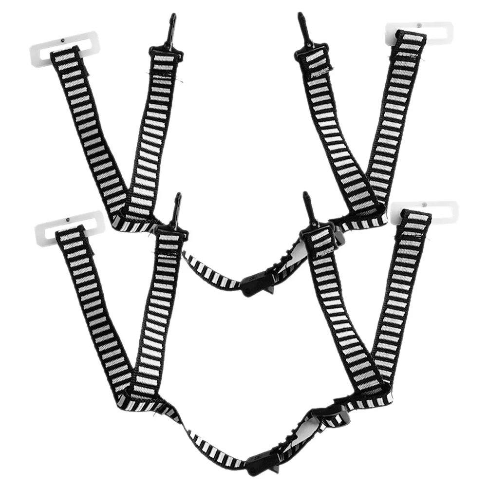 2pcs Hard Hat Chin Strap Chain Belt 4 Fixed Points Y Shape Adjustable Harness Replacement For