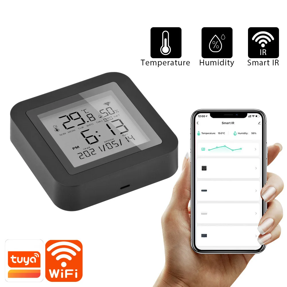 Smart WiFi Digital Indoor Thermometer Hygrometer Support Alexa Google Assistant Temperature Humidity Sensor for Home Greenhouse