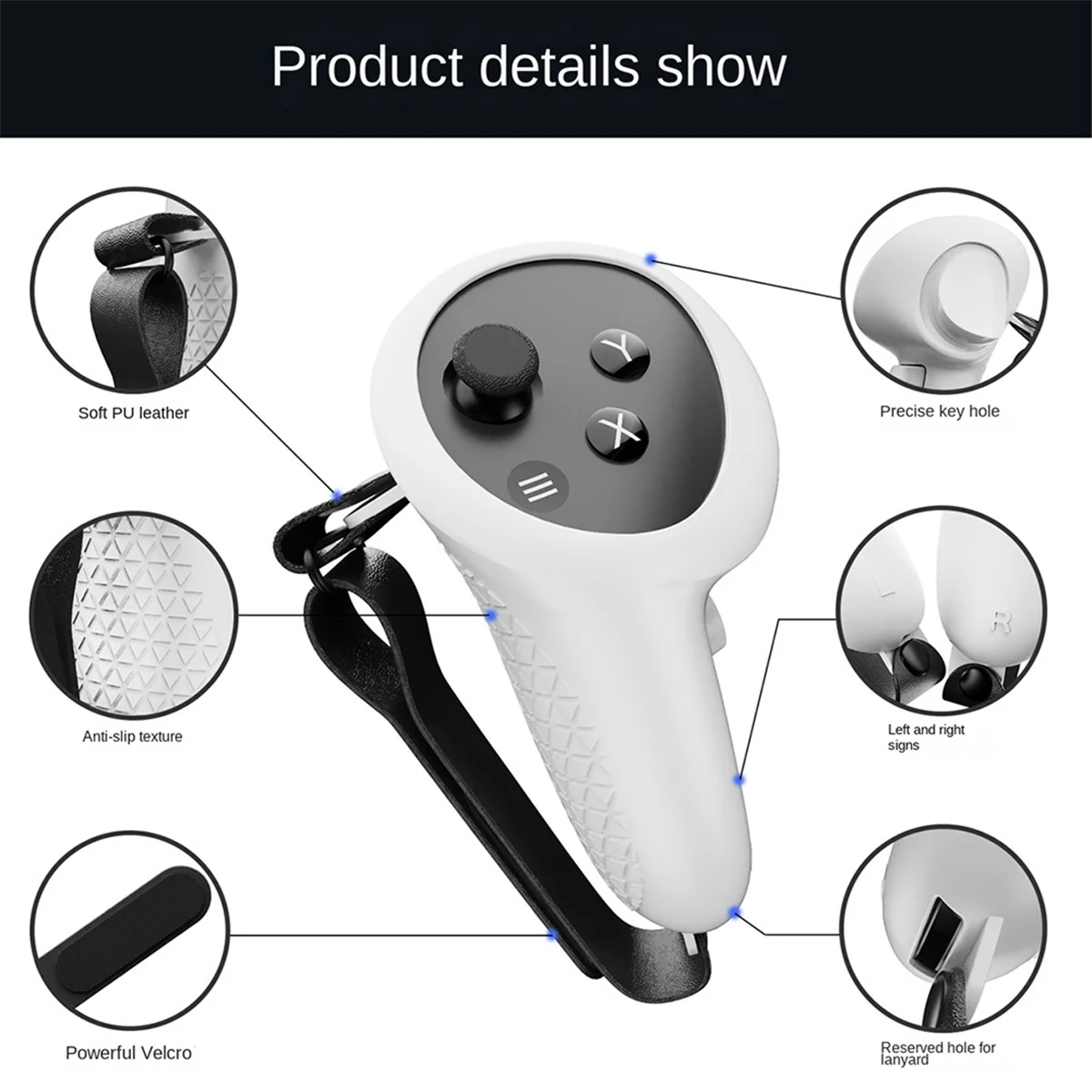 Funda de controlador para 3 auriculares VR, Protector de agarre, almohadilla para los ojos y la nariz, máscara facial, juego de protección de lentes, color negro