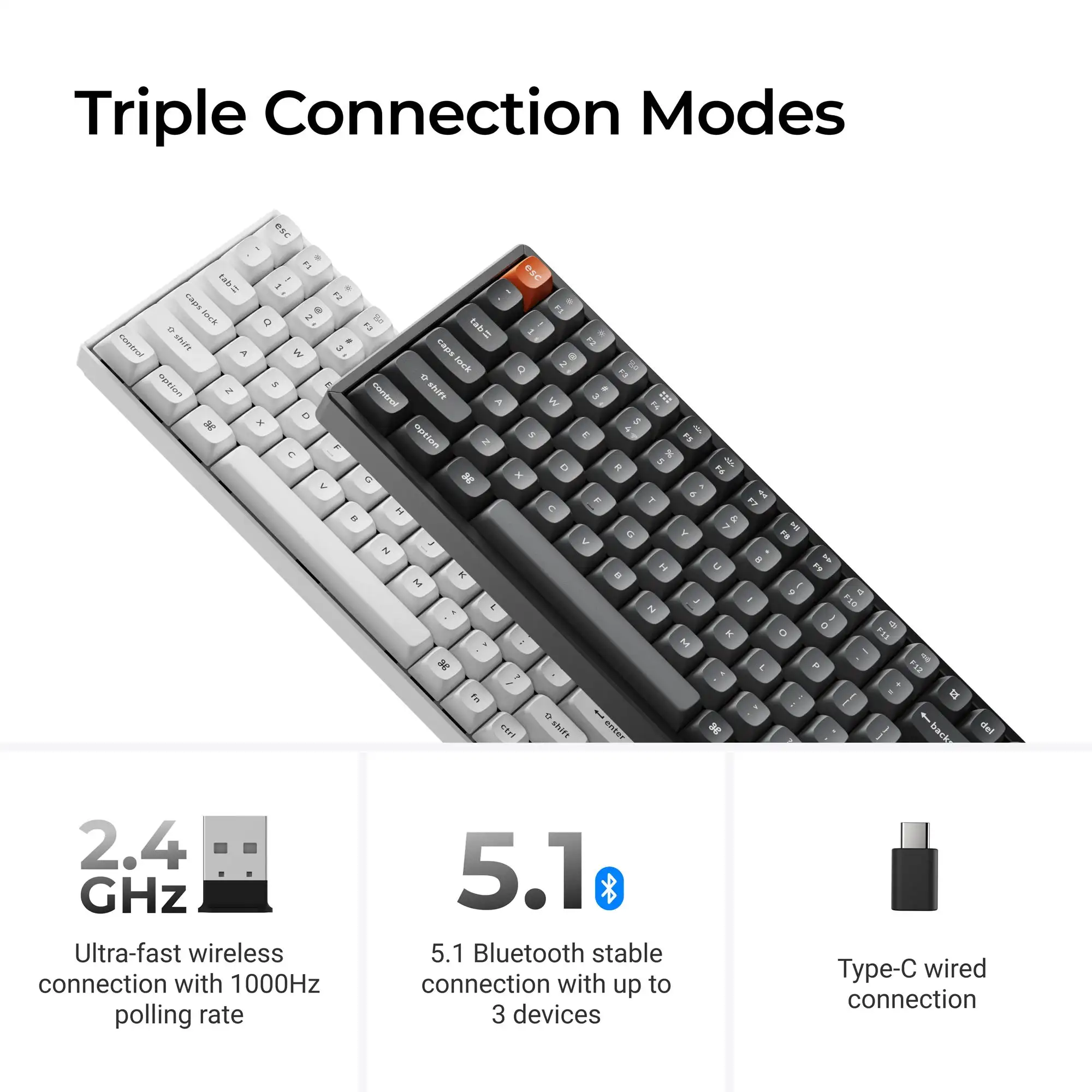 Keychron K2 Max QMK Wireless Custom Mechanical Keyboard Aluminum Frame RGB Backlight Double-Shot PBT Keycap