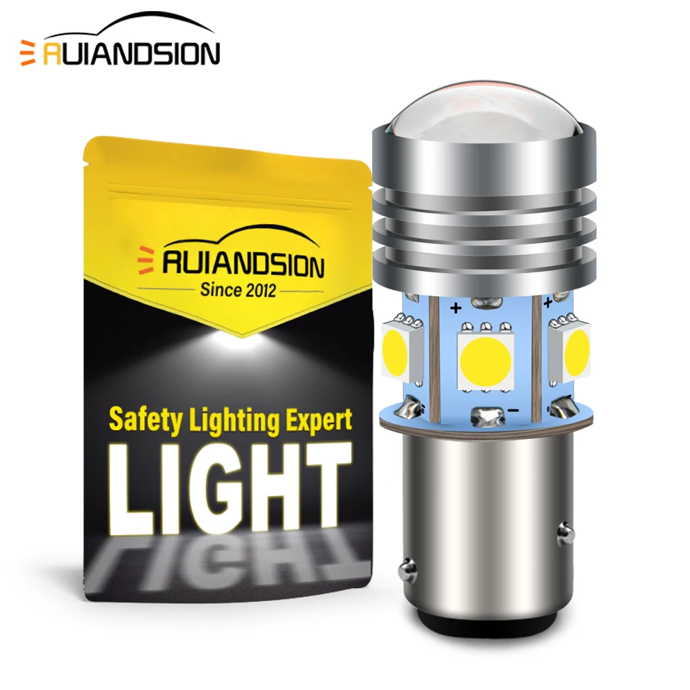 

Ruiandsion 2pcs 6V 3W Canbus Led Bulbs No Error 1157 BAY15D BAZ15D For Turn Signal Reverse Brake Light White Red Dual Color Lamp