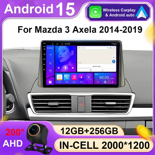 Android 15 Radio del coche para Mazda 3 Axela 2014 2015 2016 2017 2018 2019 reproductor automático navegación GPS Multimedia Carplay No 2din DVD