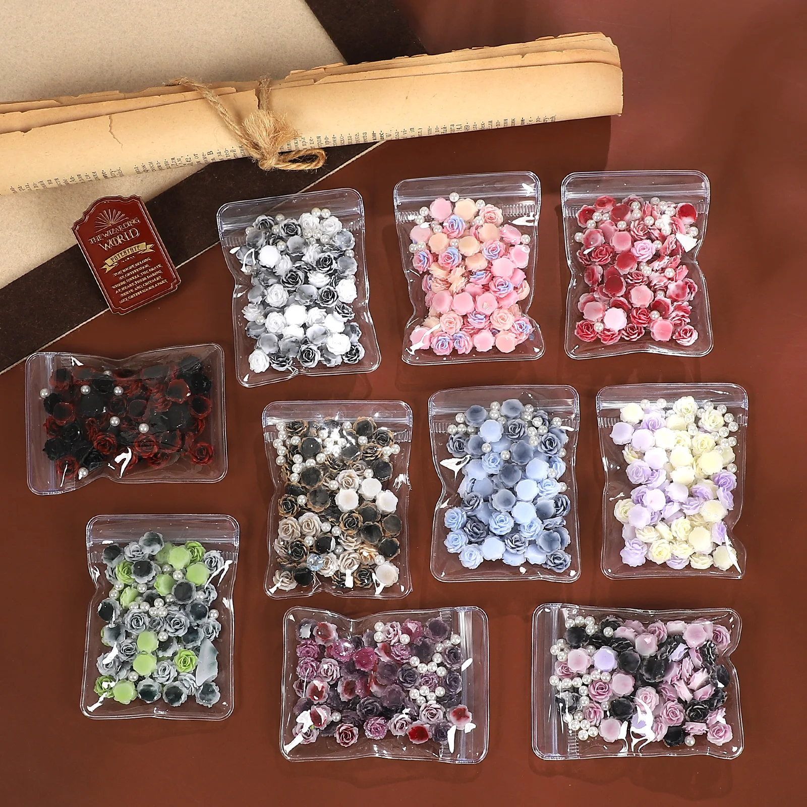 

Manhua Minor Series, винтажный цветок, жемчужный пейзаж, смола, материал для журнала, креативный DIY мусорный коллаж, канцелярские принадлежности для скрапбукинга