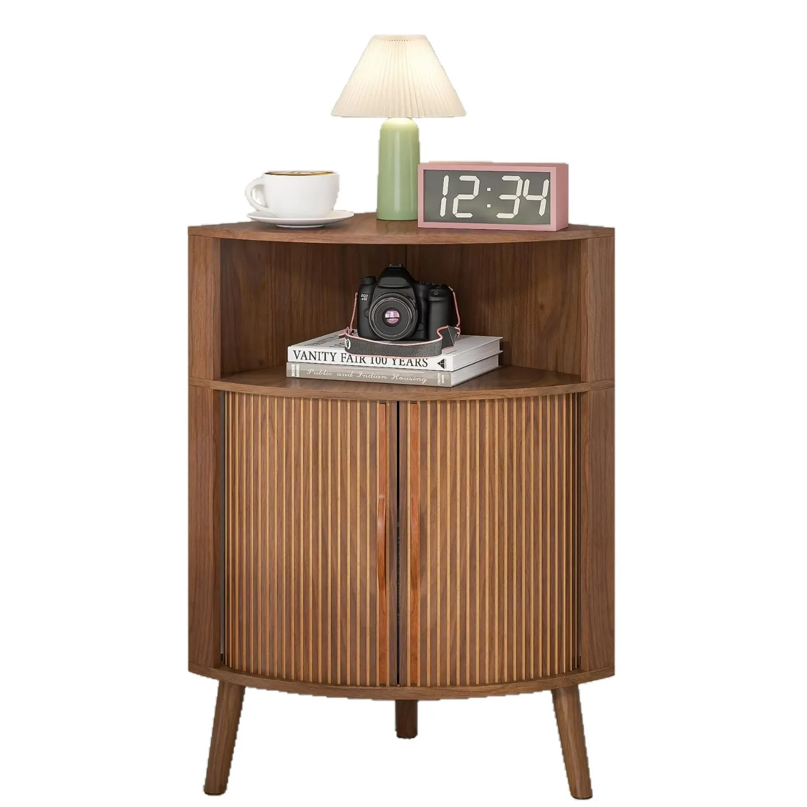 Modern medium-sized curved storage cabinets with grooves suitable for small spaces