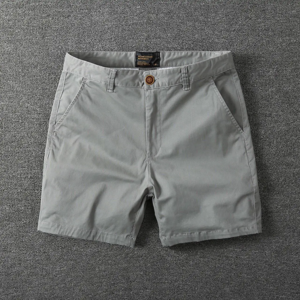 Casual Pure Cotton Slim Fit Men's Shorts Summer Trendy Brand Elastic 3/4 Length Ultra-Shorts Straight Leg Mid-High Waist Shorts