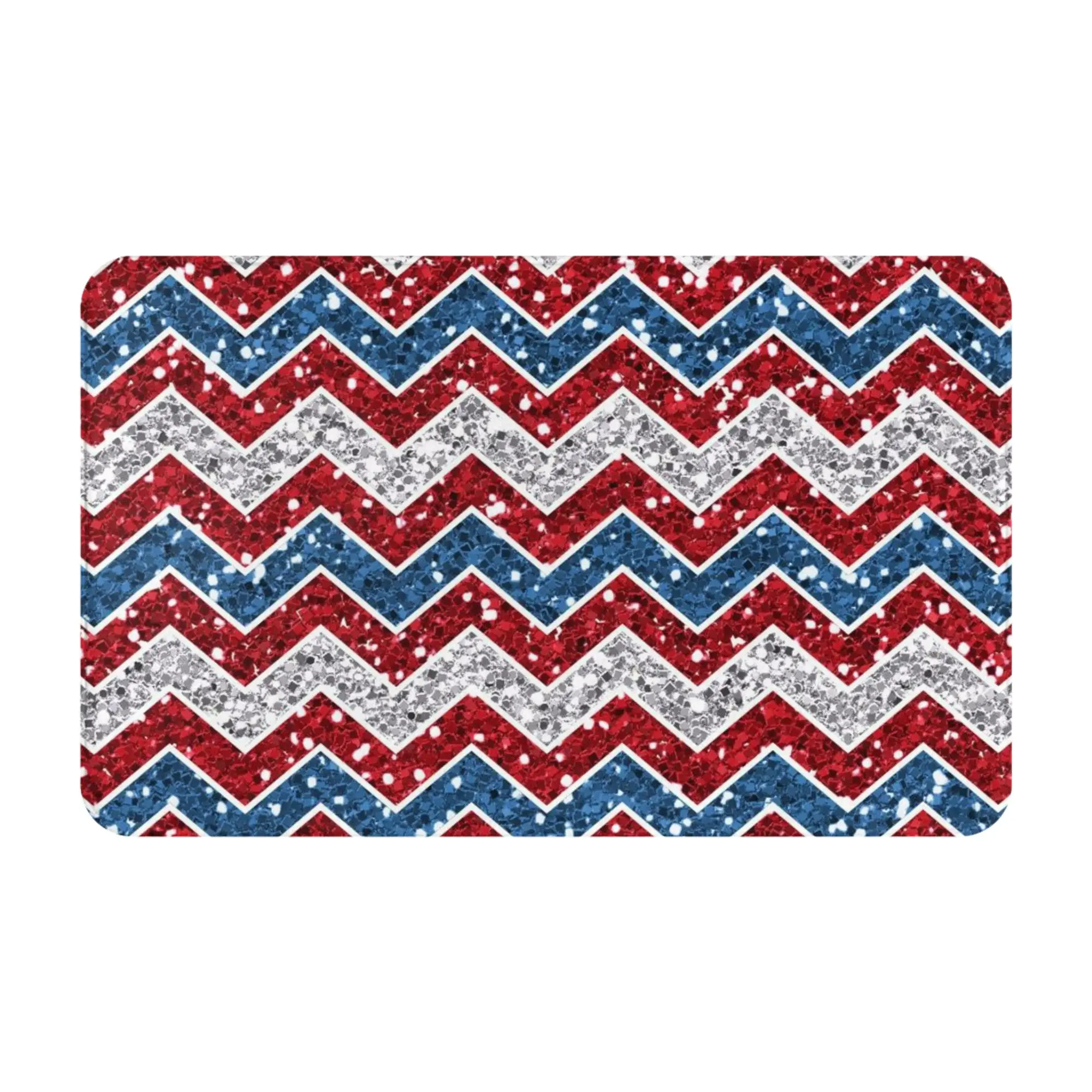 Red Blue White Chevron Zigzag Pattern Doormat Bedroom Kitchen Mat  Outdoor Home Decoration