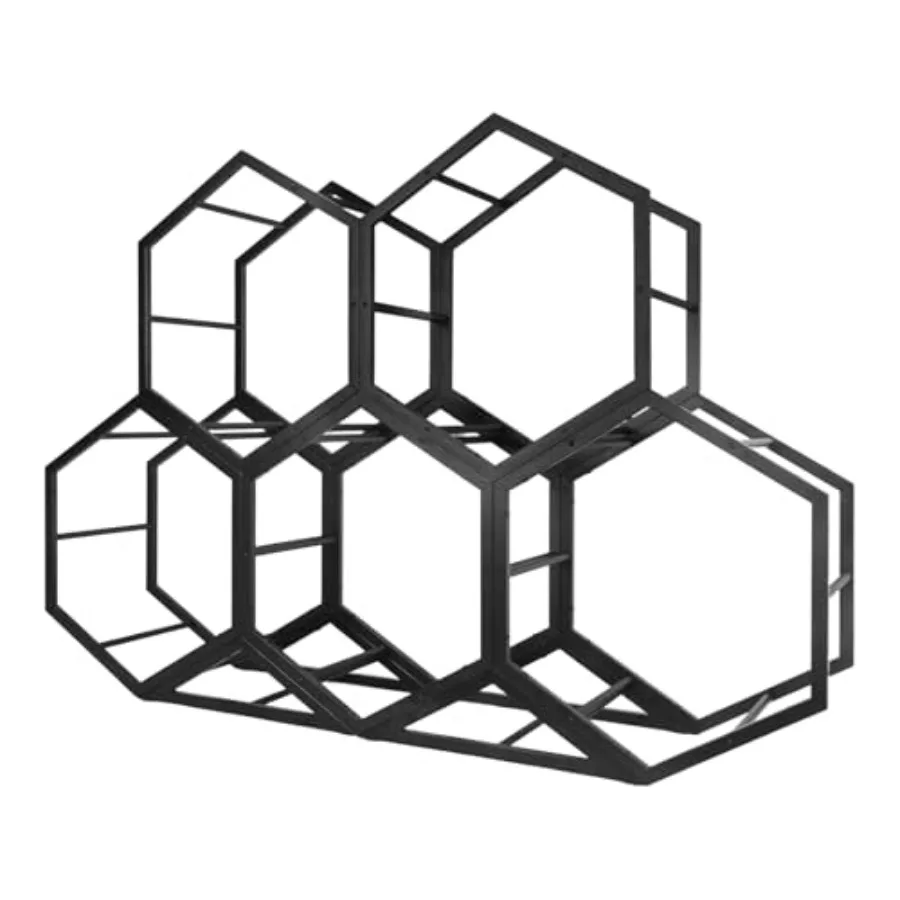 

Small Hexagon Display Rack Stackable Vehicle Spare Tire Organizer Wear Resistant for Car Tuning Shop Garage Storage in Black
