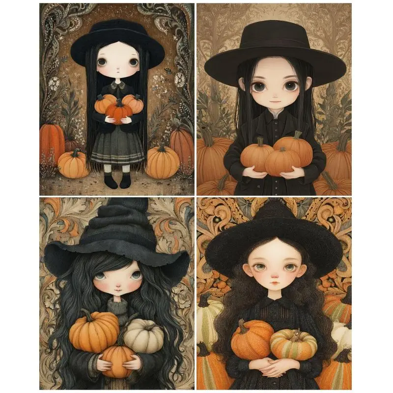 

CHENISTORY New Arrival Diamond Painting Halloween witch 5D DIY Diamond Embroidery Cross Stitch Portrait Mosaic Craft Kit