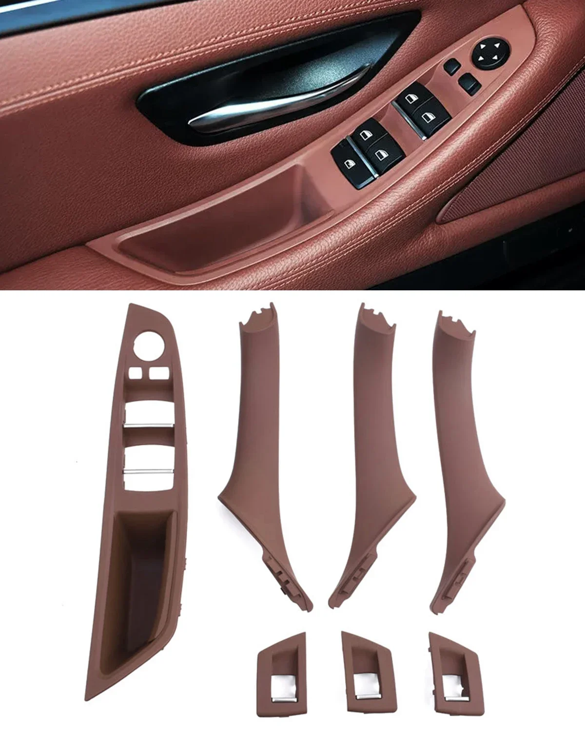 

Car Door Handle Panel Pull Cover For BMW F10 F11 F18 5 series Interior Trim 520i 523i 525i 528i 535i Decorative Accessories