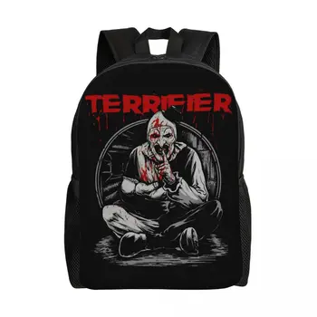 Personalizado horror filme de halloween terrifier palhaço mochila feminina moda bookbag para escola faculdade sacos