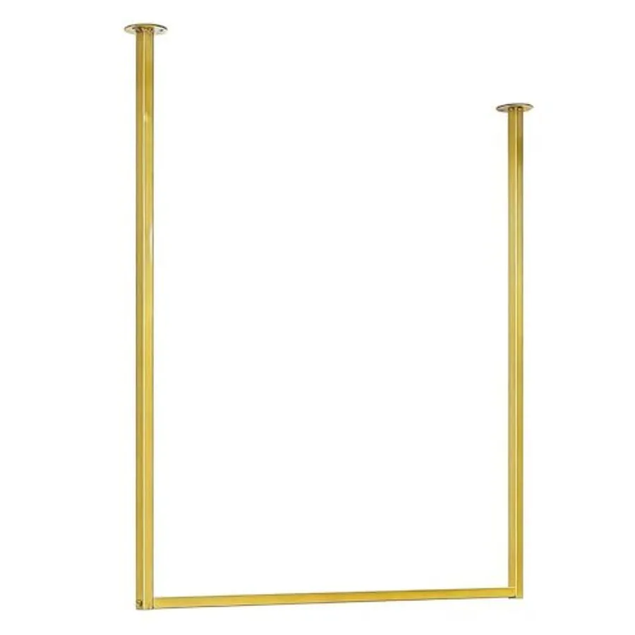 

Golden Clothing Store Simple Wall Mounted Metal Display Rack Window Ceiling Hanging Garment Racks U-shaped Shelf Wedding Dress