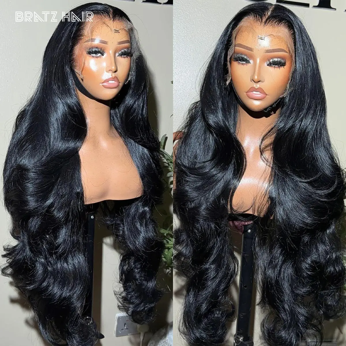 

450 High Density Natural Black Loose Bouncy Wave Wig Human Hair 13x6 13x4 Body Wave HD Lace Frontal Wigs for Woman Gleuless Wigs
