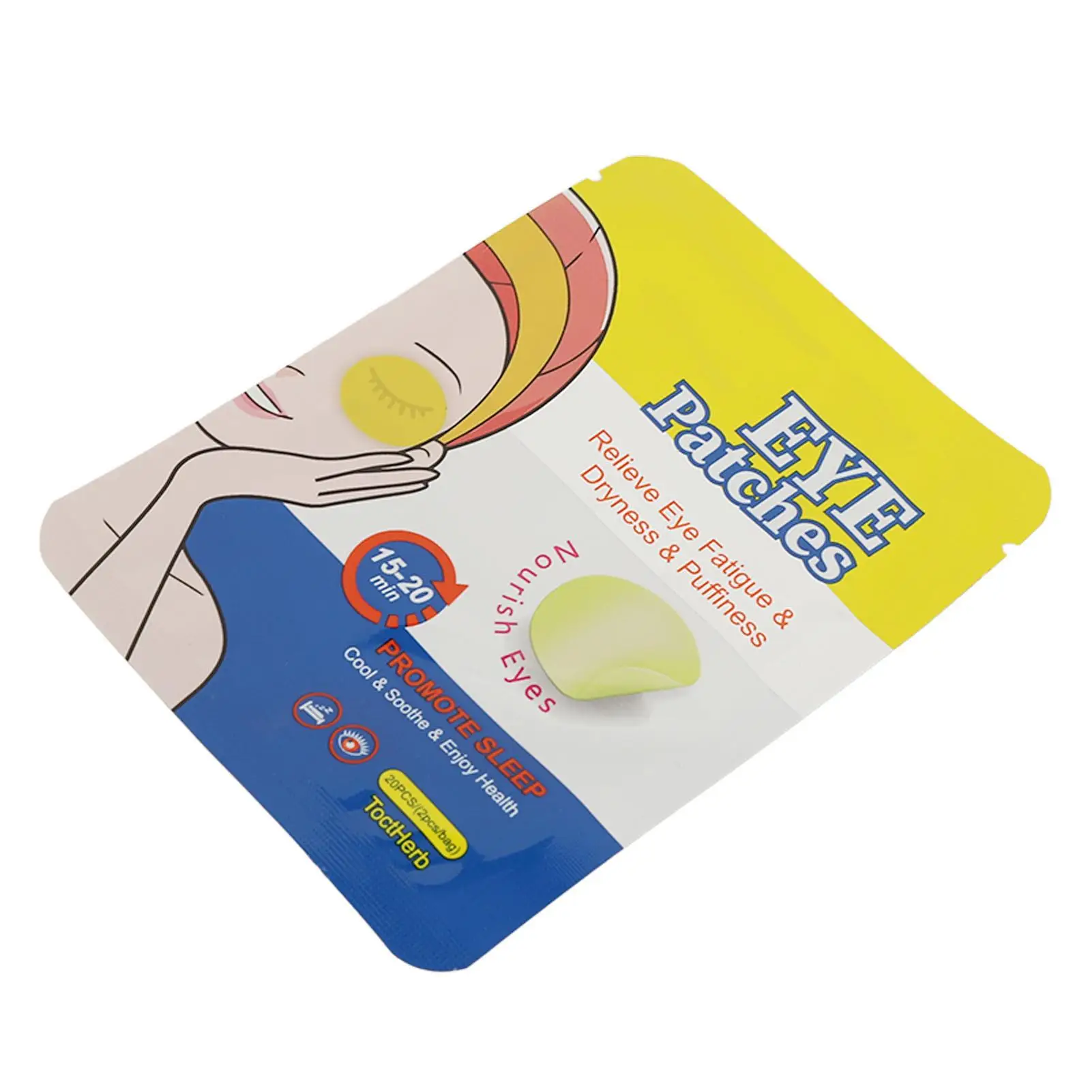 피로 완화, 깊은 휴식 및 부종 제거를 위한 쿨링 아이 패치 10쌍 상쾌하고 진정시키는 수면 보조제