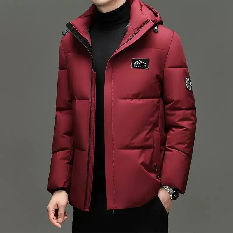 Autumn and Winter Fashion Trend Thickened Warm Hooded Cotton-Padded Jacket Men's Casual Loose Sports Windproof Large Size Coat
