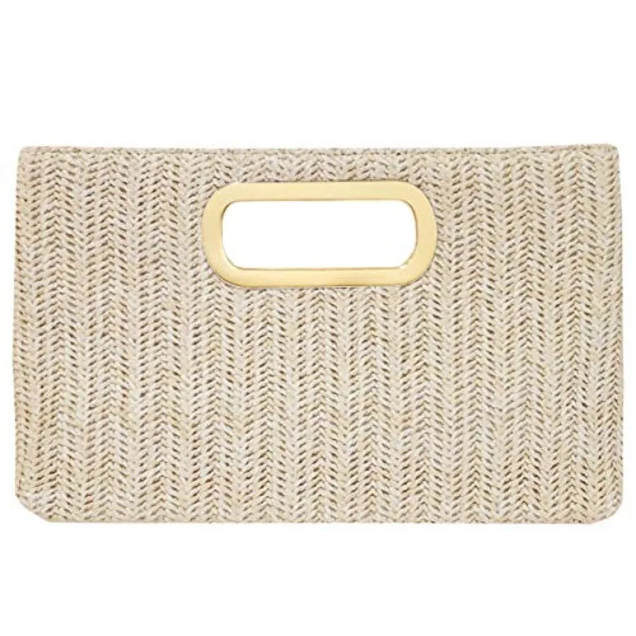 

Top Handle Straw Clutch