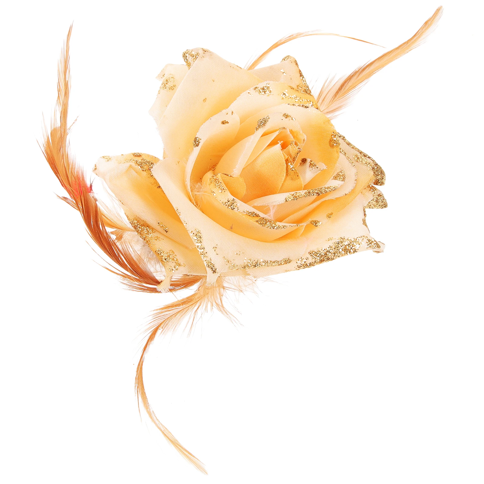 

Rose Hair Accessories Yellow Floral Headpiece Elegant Brooch Pin Classic Boutonniere Bridal Hairpin Decor Clip Non Fading