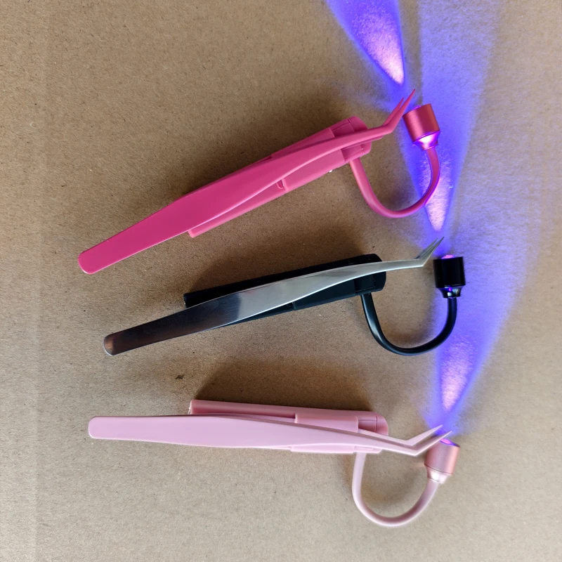 Handheld Mini UV Eyelash Tweezers Light, 1W 395nm Fast Curing LED Lamp for Lash Extension Tools