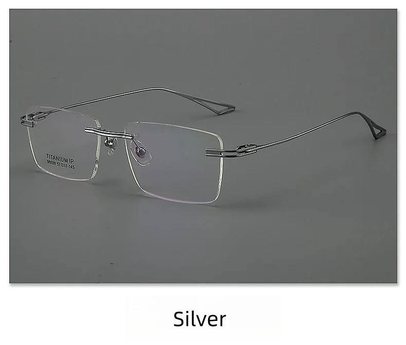 JAEVAR Rahmenlose Brille aus reinem Titan, ultraleicht, für Geschäftsleute, quadratischer Rahmenrahmen, optischer Rezeptrahmen für Herren 98020 – Detail 11
