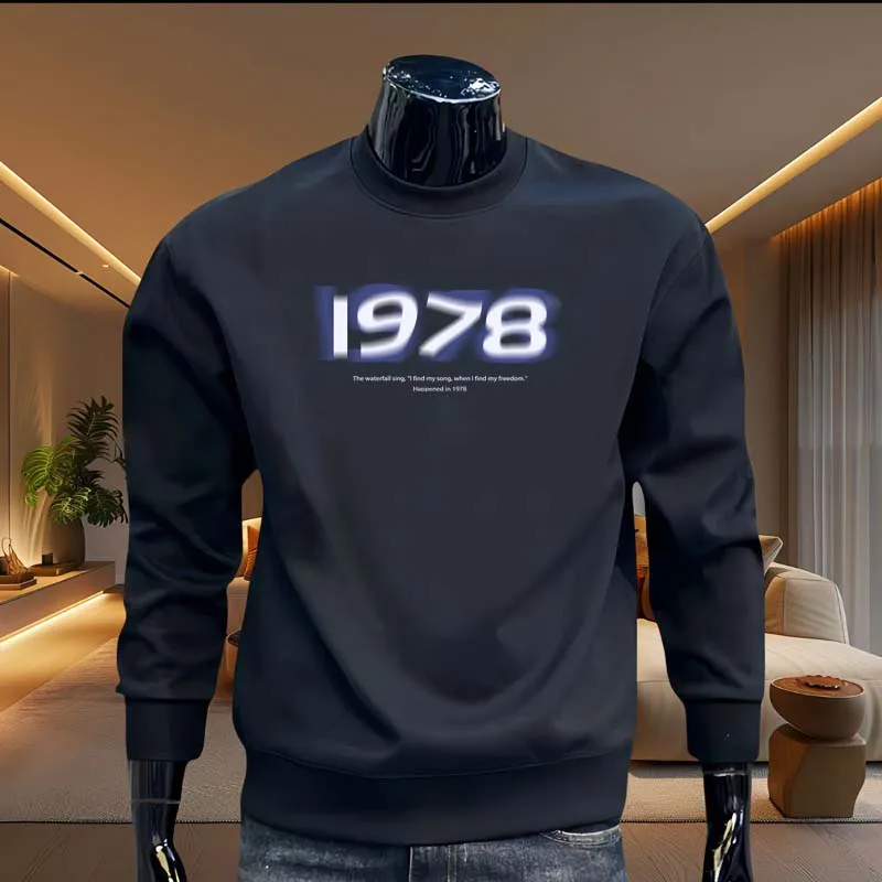 2024 New Men's Graphic Sweatshirt Hoodie Cotton Loose Top High Street Harajuku Long Sleeve T-shirt Fashionable Men Clothing