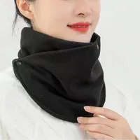 Women's Winter Fleece Neck Scarf Thickened Warmth Autumn Neck Sleeve Men Scarf Scarves Plush Double Layer Neckerchief Scarf Ring