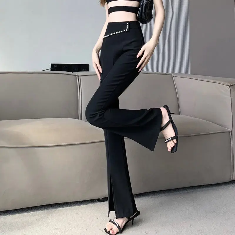 Split Pants for Women Small Stature Slim Fit High Waist Slim Fit Slim Fit Split Pants Suit Pants