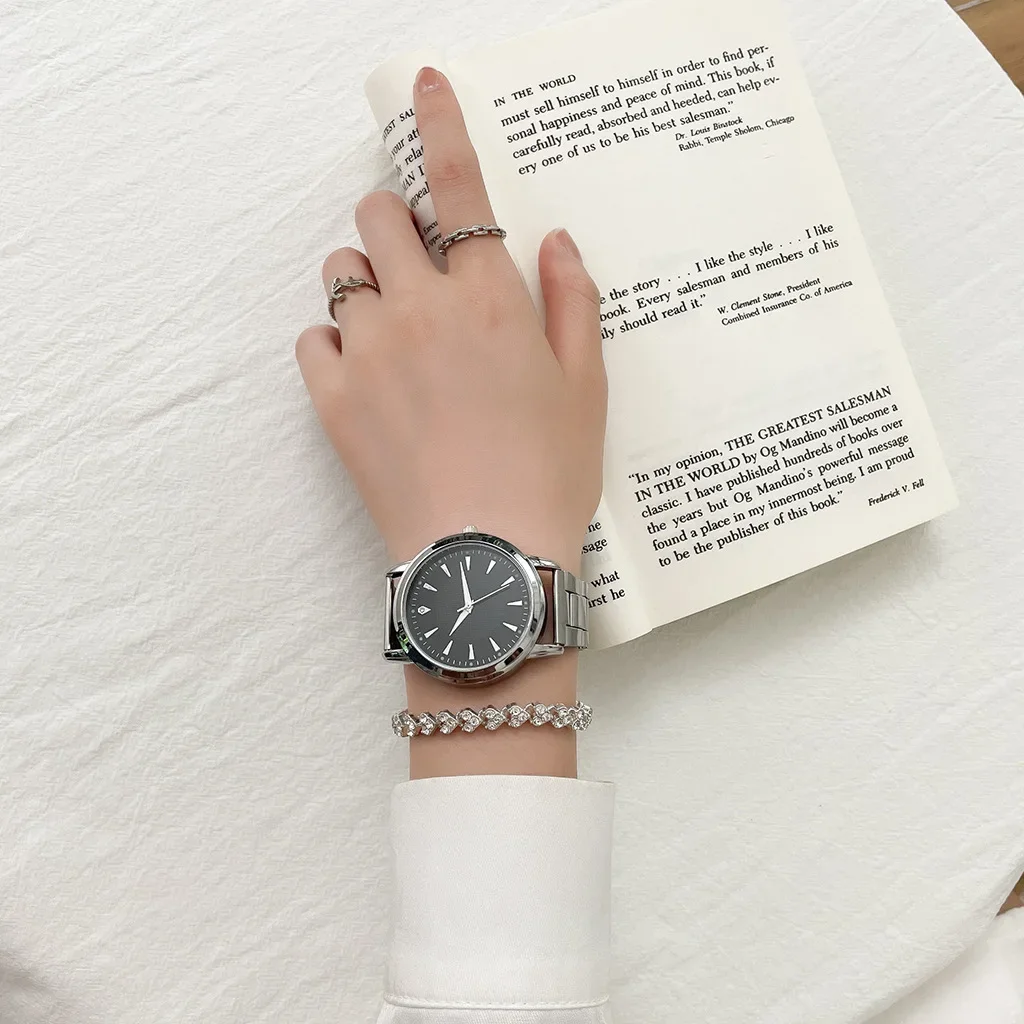 الأزواج مضيئة الصلب الفرقة ووتش الكوارتز المرأة الرجال هدية ساعة أزياء مطابقة الساعات #2