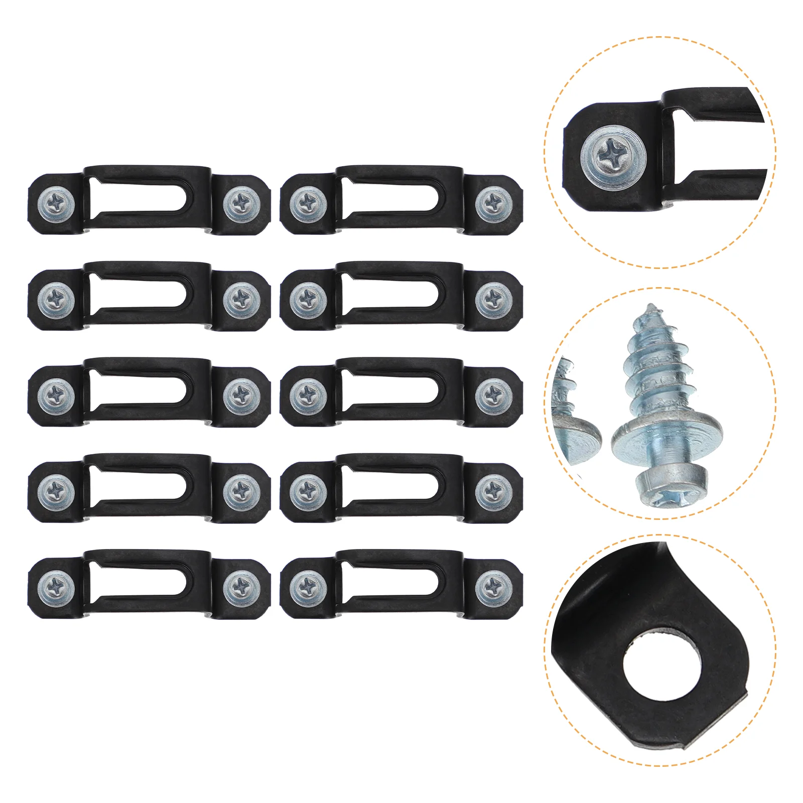 

50 Sets Connector Convenient Connectors Invisible Cabinet Screw Fastener Bracket Practical Iron Hidden Easy Install Black