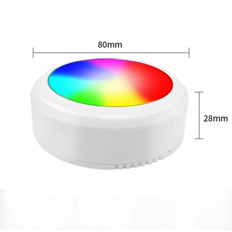 LED Under Cabinet Lights Kit Surface Mount Battery Led Puck Lights Battery RGB Puck Light For Illuminate The Bedroom