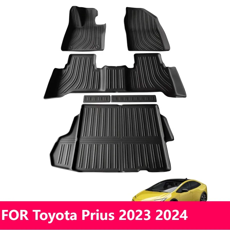 

Для Toyota Prius 2023 2024 TPE 3D водонепроницаемые коврики и подкладка в багажник, черный