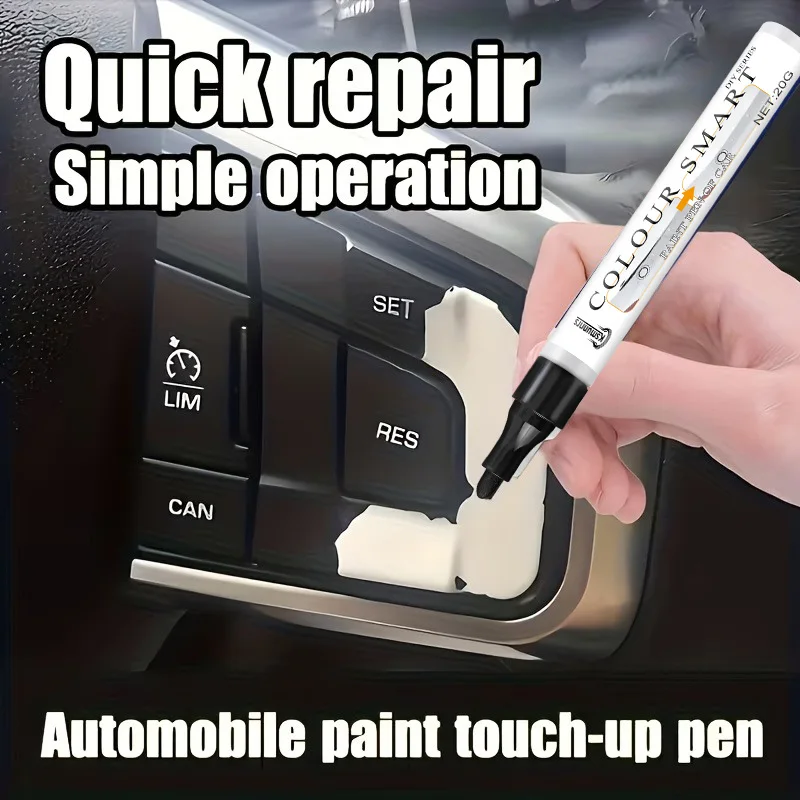 Car Button Touch-Up Pen - Black Plastic Interior, Steering Wheel, Dashboard Scratch Repair And Renewal Special Marker, Car Scrat