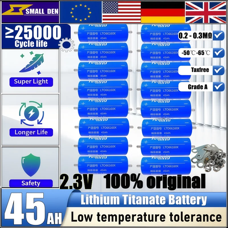 

1/48 pieces new Yinlong 2.3 v 45ah LTO 66160 lithium titanium battery DIY 12 V 24 V 48 V solar storage RV car audio rechargeable
