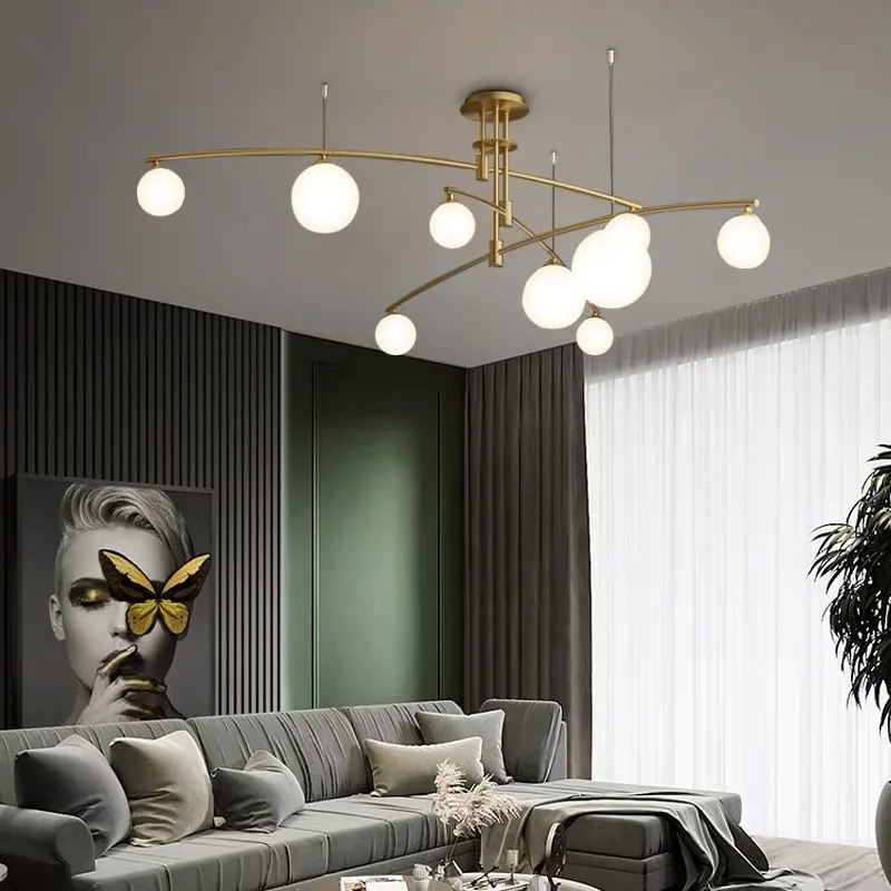 

Modern Ceiling Chandeliers Nordic Minimalist Glass Led Lamp Living Room for Dining Bedroom Home Decoration Pendant Lights Lustre