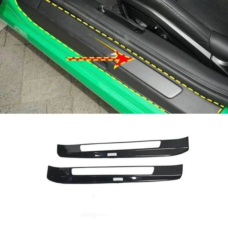 For Porsche 911 Real Dry Carbon Fiber 2019-2020 Interior External Threshold Bar Welcome Pedal Sticker Modification Accessories