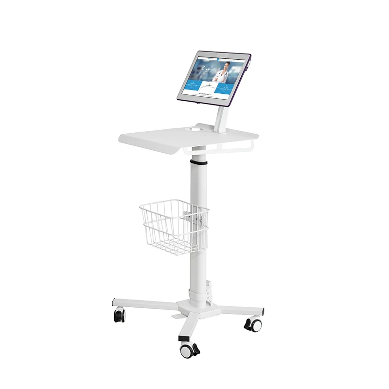 Medical Mobile Lifting Height Adjustable Gas Spring Workstation cart Hospital trolley