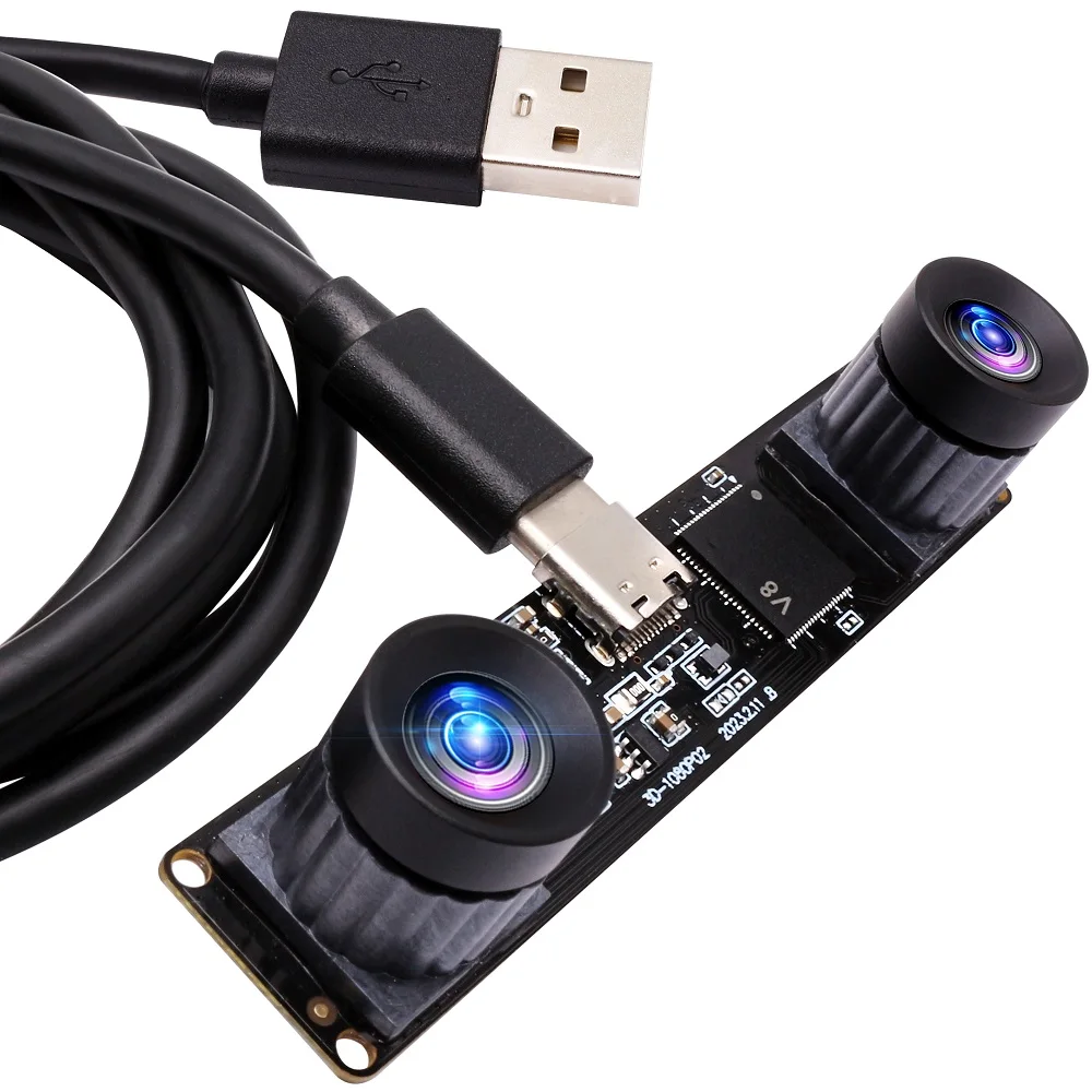 GOOD Stereo Camera Module 1080P 3D Dual Lens USB Camera Synchronized 3840x1080 Mjpeg 60FPS Driver Free for Machine Vision