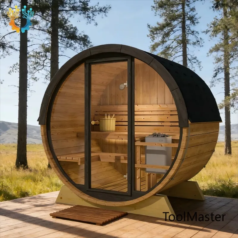 

【2026】Wholesale Price Barrel Sauna Cedar Canadian Round Wooden Sauna Barrel Barrel Sauna 6 Person