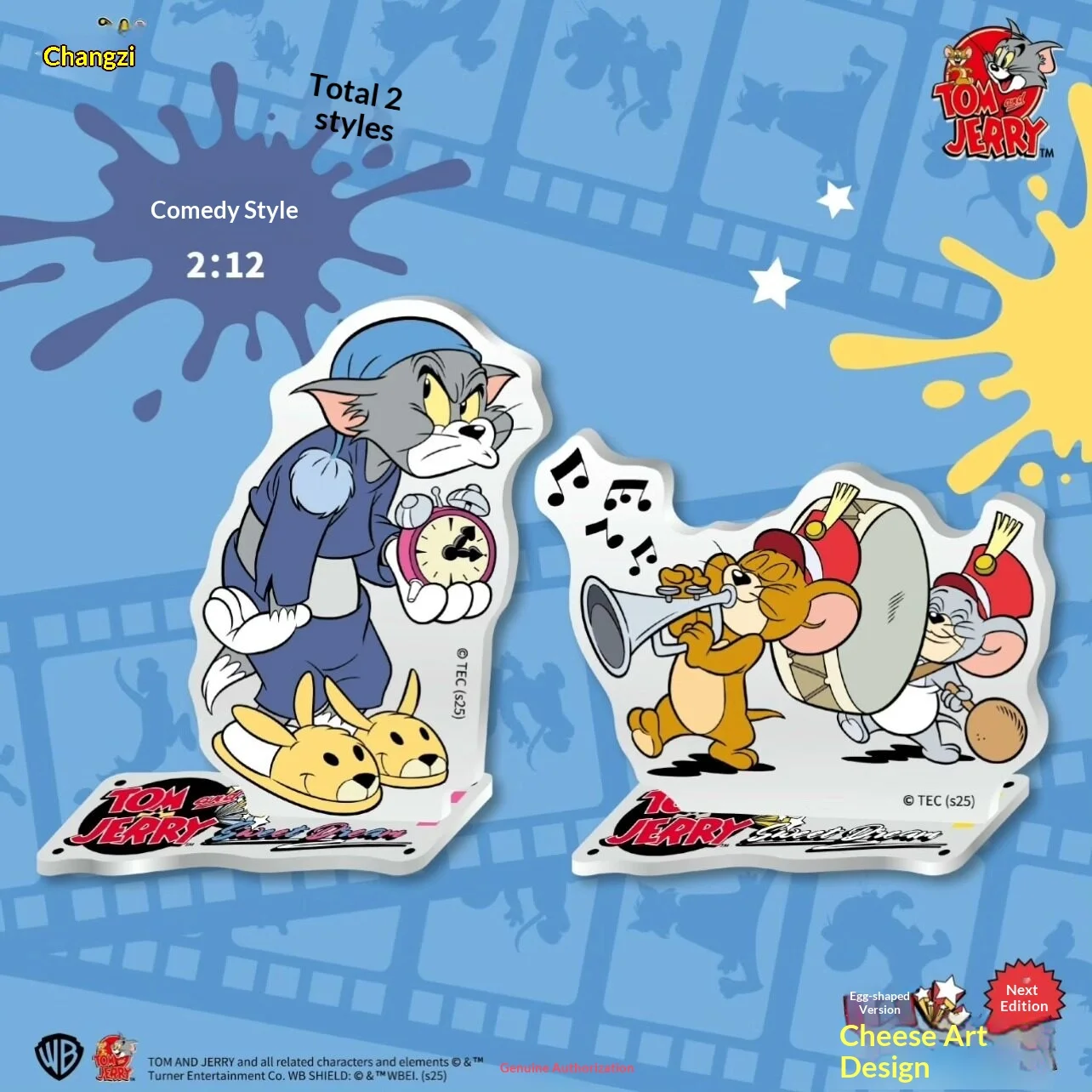 Tom And Jerry Kayou Acrylic Stand Cheese Painting Mischief Version Volume 1 Desktop Decoration Anime Collectible Home Display