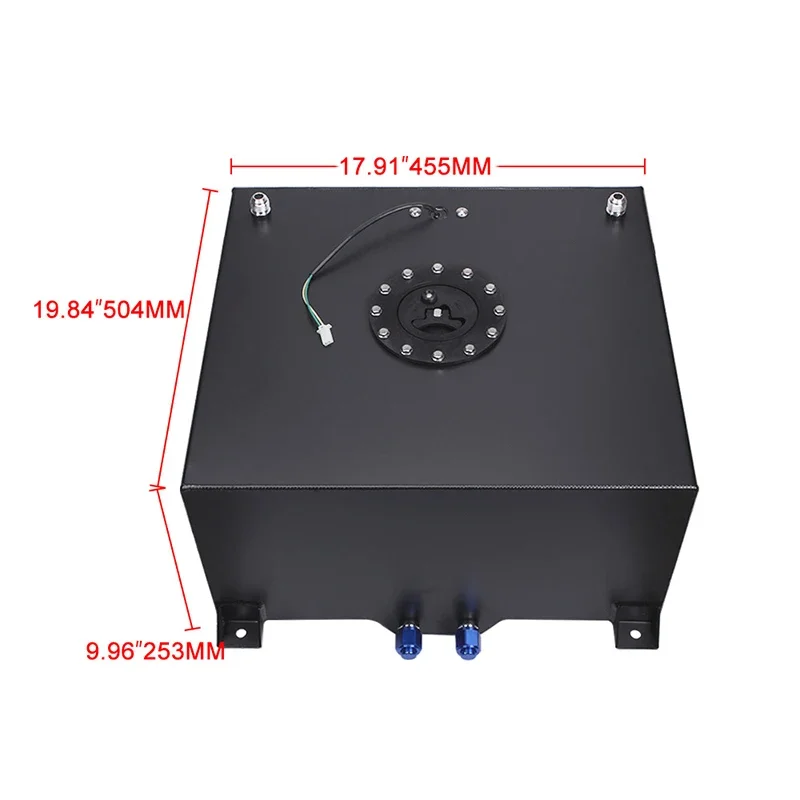 70L Car Refitted 80L Spare Auxiliary Fuel Tank Aluminum Alloy Racing Plastic Cover with Sensor