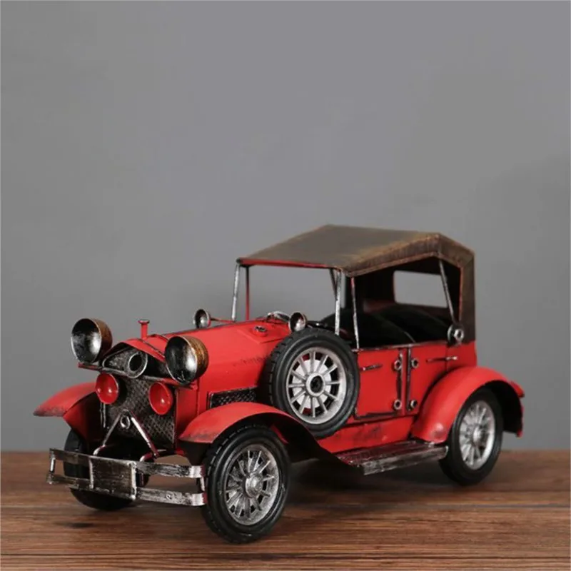 

Креативная ностальгическая ретро-модель автомобиля из железа, украшение для гостиной, настольный декор, украшение для дома, модель старинного автомобиля ZI557