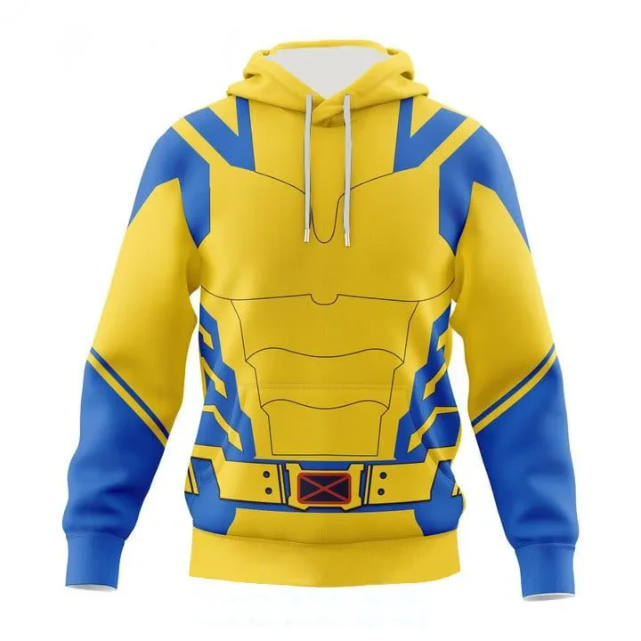 ولفيرين ديدبول مارفل ثلاثية الأبعاد طباعة الرياضة الرجال هوديي في الهواء الطلق الشارع فضفاض Harajuku الخريف الشتاء طويلة الأكمام الدافئة البلوز #1