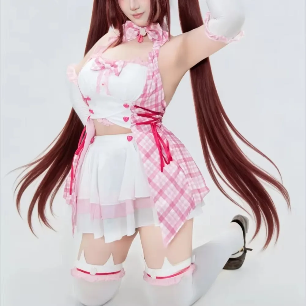 NEKOPARA Chocola 바닐라 귀여운 부드러운 소녀 로리타 드레스 코스프레 의상 풀 세트 여성 애니메이션 할로윈 코믹 콘 카니발 의상